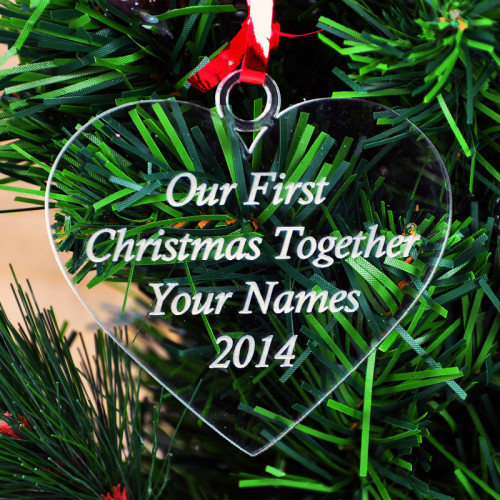 Our First Christmas Personalised Heart Bauble