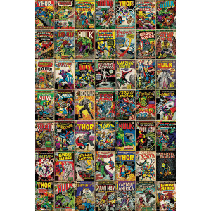 Marvel Comic Covers Framed Wall Art