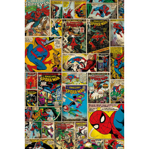 Marvel Spiderman Comic Collage Framed Wall Art