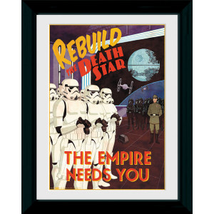 Star Wars Death Star Framed Collectible Propaganda Art Print
